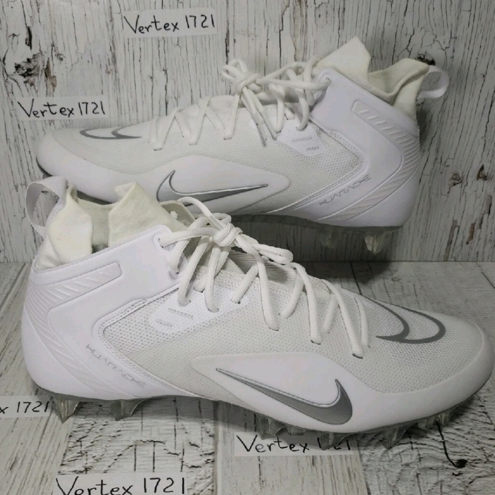 Nike Alpha Huarache 8 Elite 'White Metallic Silver' CW4440-100 size 15